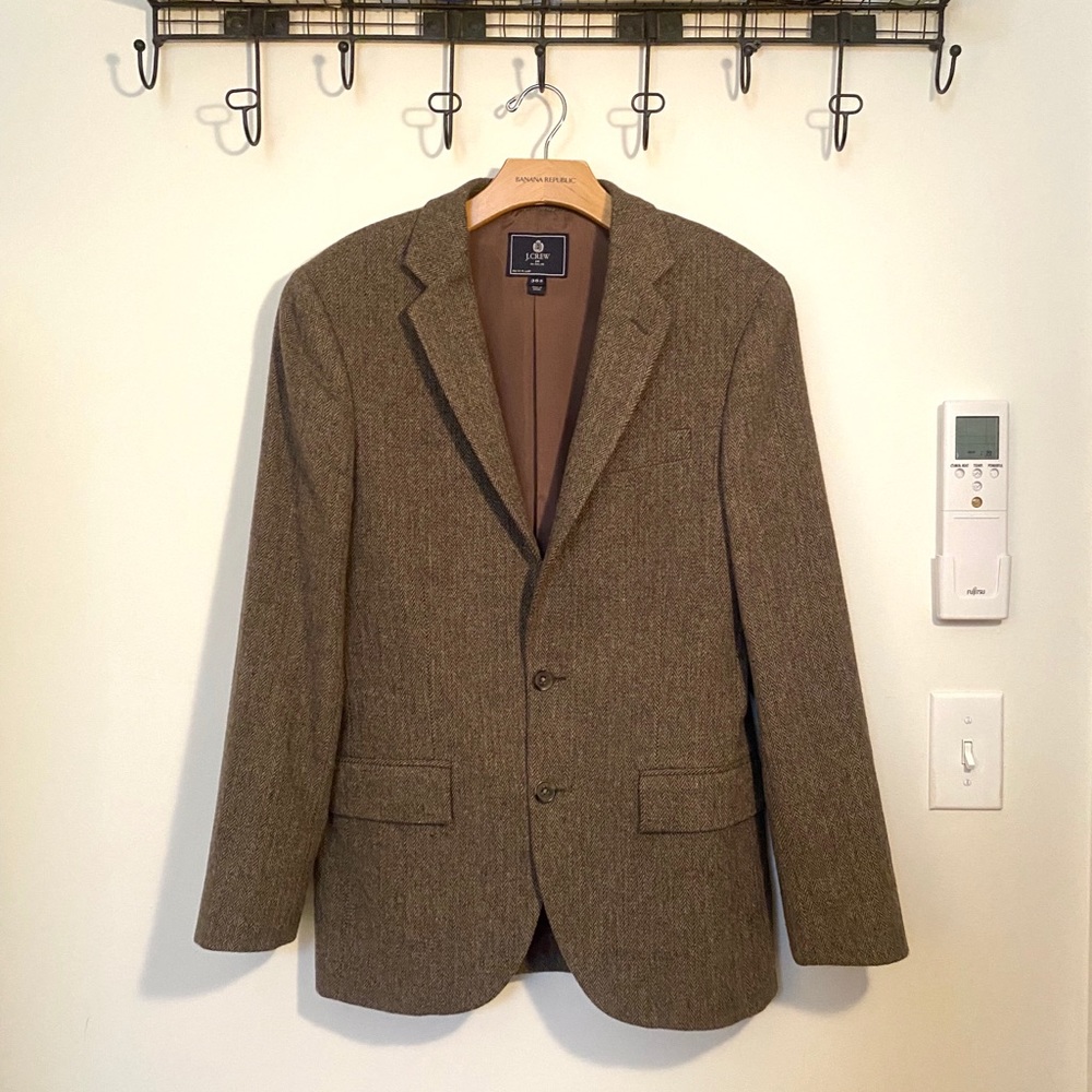 JCrew Ludlow Blazer Brown Herringbone Wool - 36S